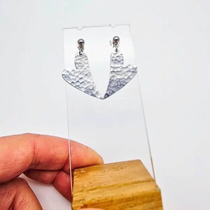 Boucles “Cœur d’Argent” – Cœur martelé fait main, ultra-léger
