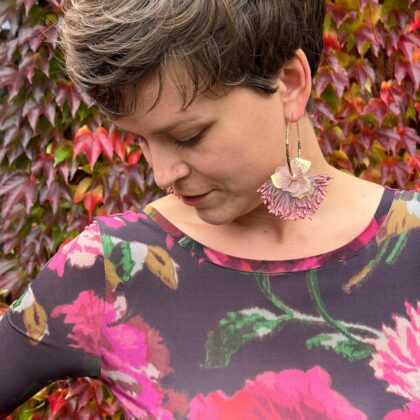 Boucles d’oreilles florales “Rose d’Automne” – Collection Éclosion