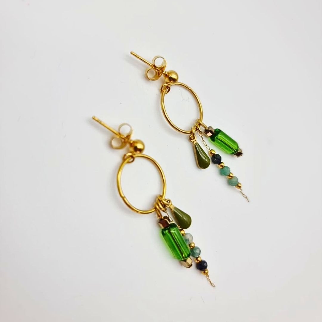 Boucles “Mini Éclosion” – perles fines, acier inox & couleurs éclatantes – Image 8