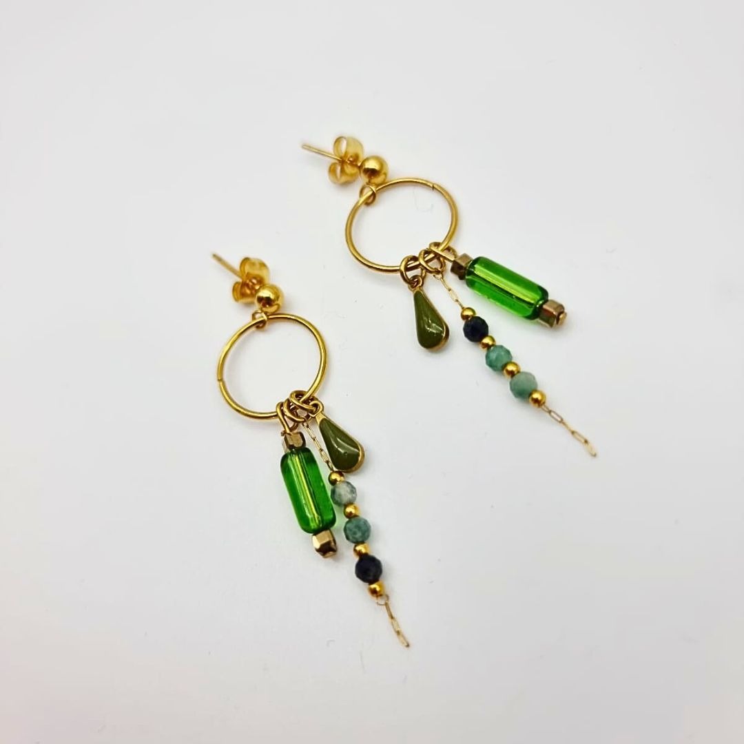 Boucles “Mini Éclosion” – perles fines, acier inox & couleurs éclatantes – Image 9