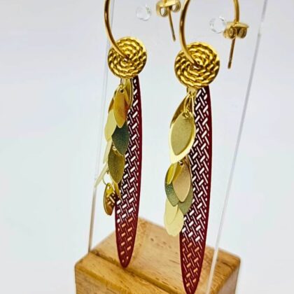 Boucles “Osier Graphique” – Bijou doré léger & artisanal