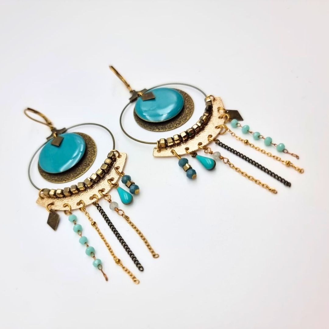 Boucles d’oreilles créoles revisitées – esprit signature Charly&Kty – Image 2