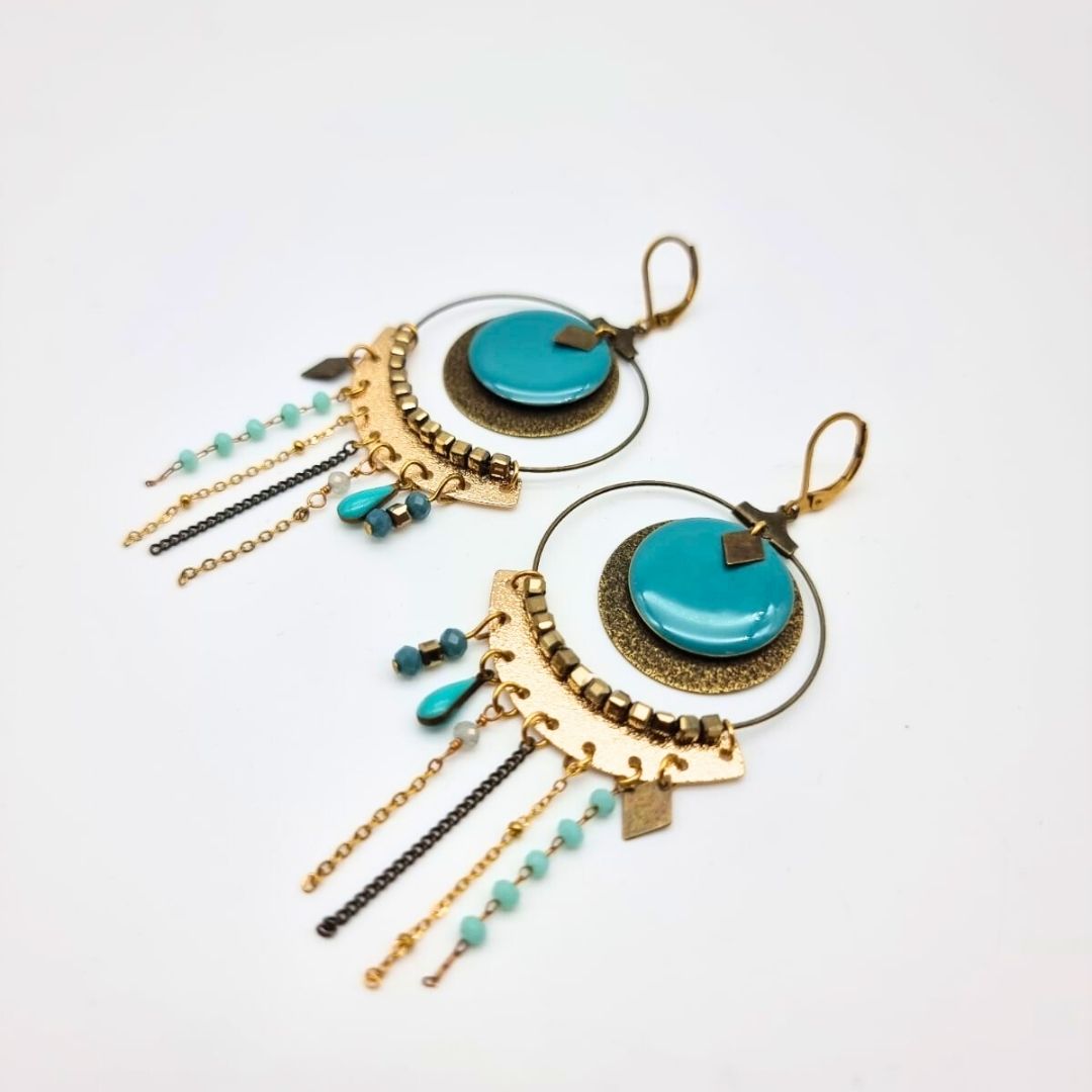 Boucles d’oreilles créoles revisitées – esprit signature Charly&Kty – Image 3