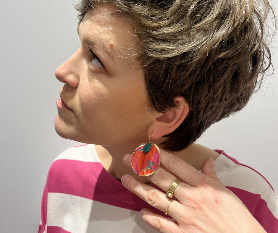Boucles d’oreilles Piment Rose – Collection Les Audacieuses