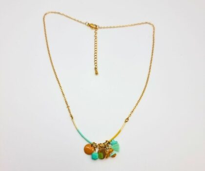 Collier Pampilles Soleil Menthe – Collection Les Audacieuses