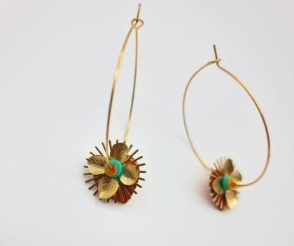 Boucles d’oreilles Fleur Solaire – Collection Les Audacieuses
