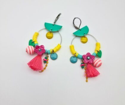 Boucles d’oreilles Azura bleu électrique – Bijoux bohèmes artisanaux | Charly&Kty