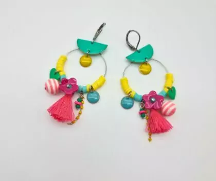 Boucles d’oreilles Azura bleu électrique – Bijoux bohèmes artisanaux | Charly&Kty