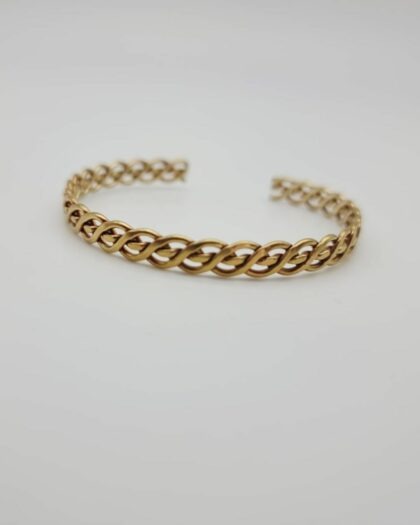 Bracelet Entrelacs – Bracelet fin en laiton doré rose fabriqué en France