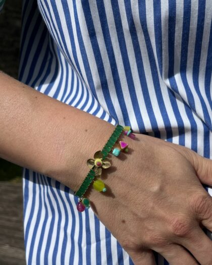 Bracelet Fleuri Vert – Collection Échappées Belles