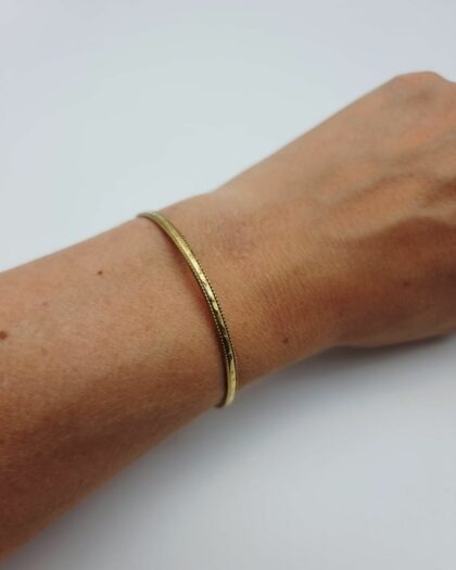 Bracelet Héritage – Jonc fin gravé en laiton fabriqué en France