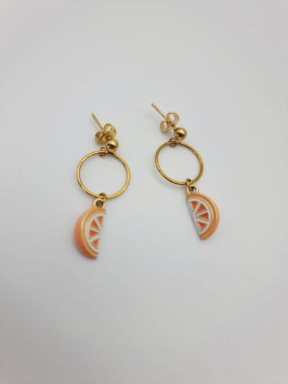Boucles d’oreilles Orange acidulée – Collection Échappées Belles