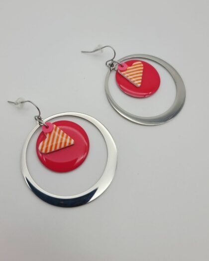 Boucles d’oreilles Cœur Marinière – Collection Échappées Belles