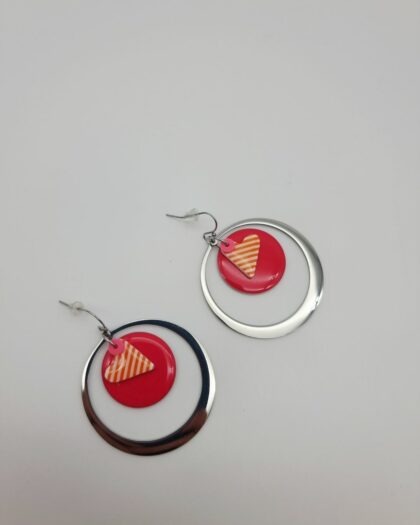 Boucles d’oreilles Cœur Marinière – Collection Échappées Belles