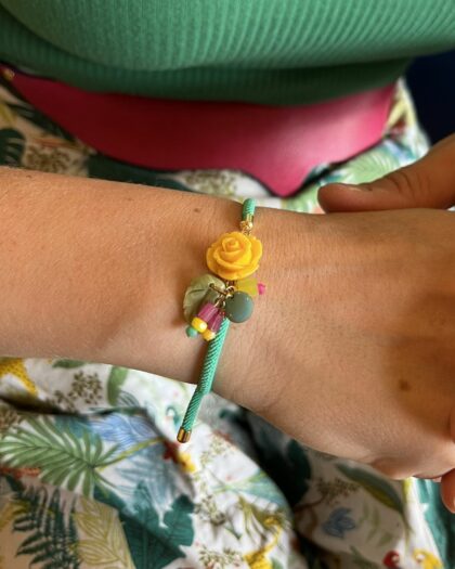 Bracelet ajustable Fleur Soleil – Collection Échappées Belles