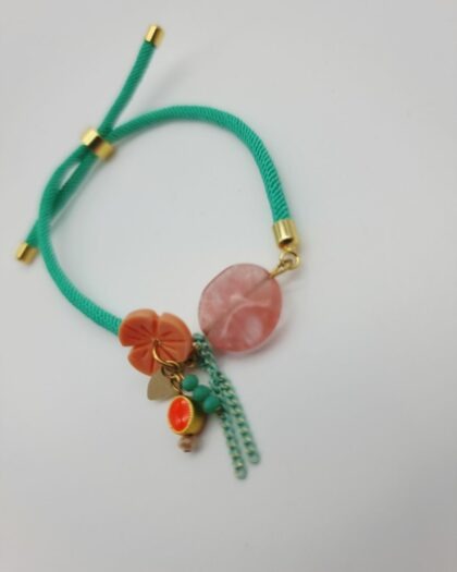 Bracelet ajustable Jardin Corail – Collection Échappées Belles