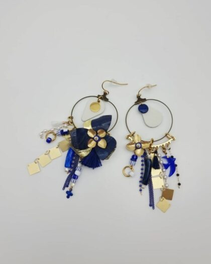 Boucles d’oreilles asymétriques Éclats d’Azur – Collection Les Audacieuses