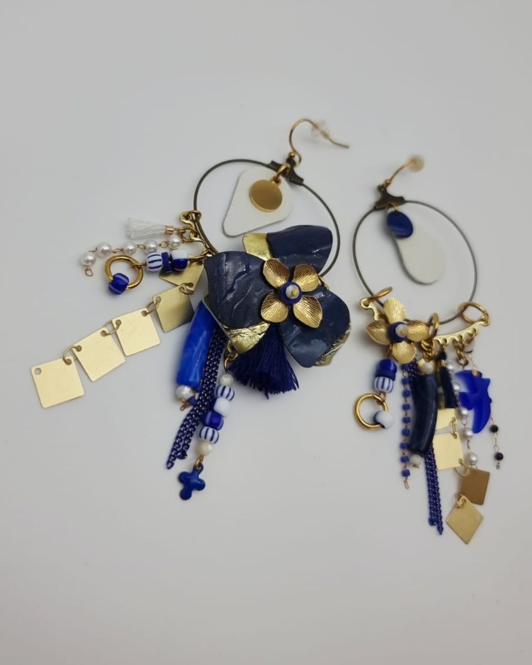 Boucles d'oreilles asymétriques Éclats d'Azur – Collection Les Audacieuses