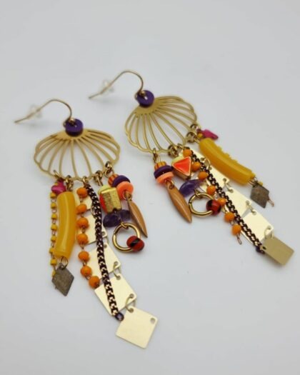 Boucles d’oreilles Lagune – Pièce unique artisanale