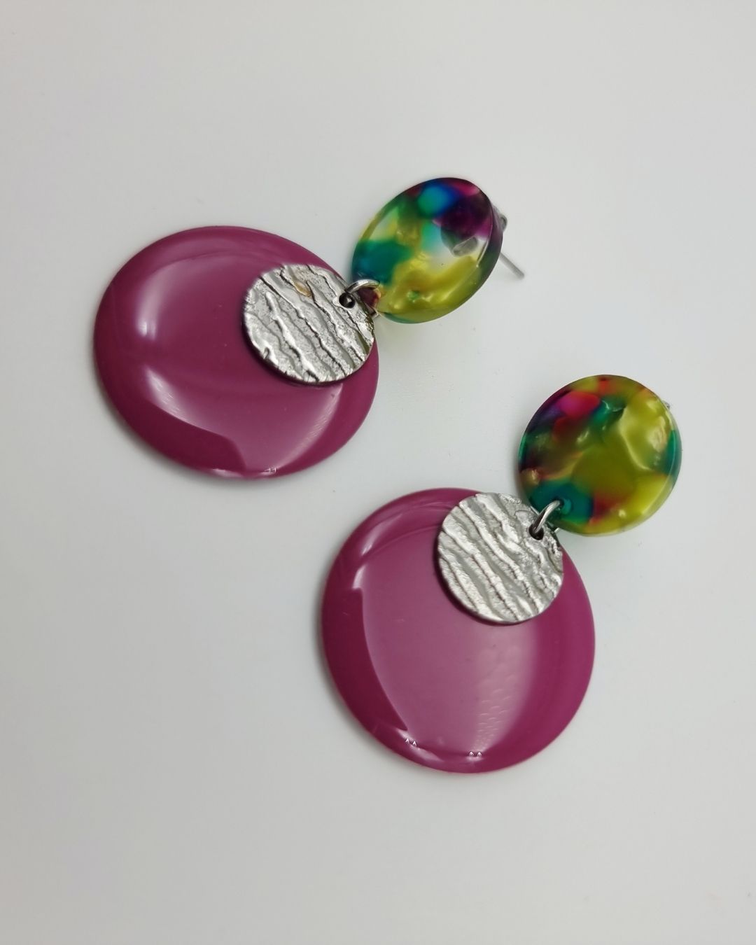 Boucles d'oreilles Rosalie, Marine & Poppy | Acétate coloré – Charly & Kty