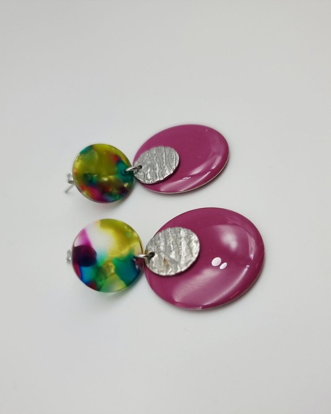 Boucles d'oreilles Rosalie, Marine & Poppy | Acétate coloré – Charly & Kty – Image 4